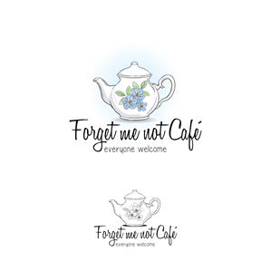 "Forget me not Café" and "everyone welcome" | Logo-Design von Samantha Ward Design