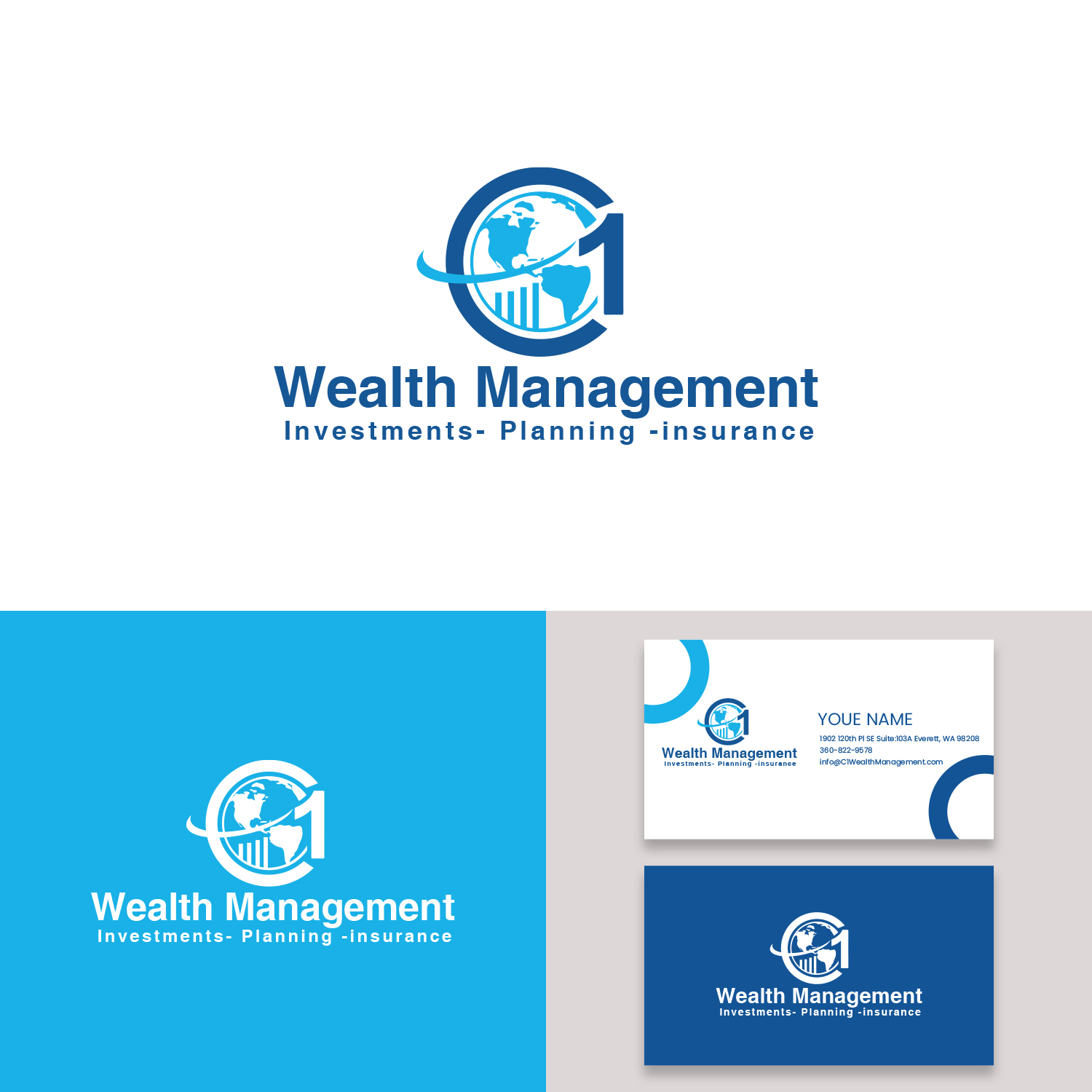 Logo Design by Go4Logo for C 1 Wealth Management | Design #28490728