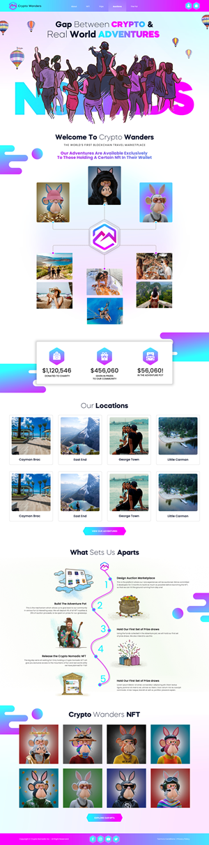Homepage for Travel NFT Marketplace | Diseño Web por UXUI TRIGGER