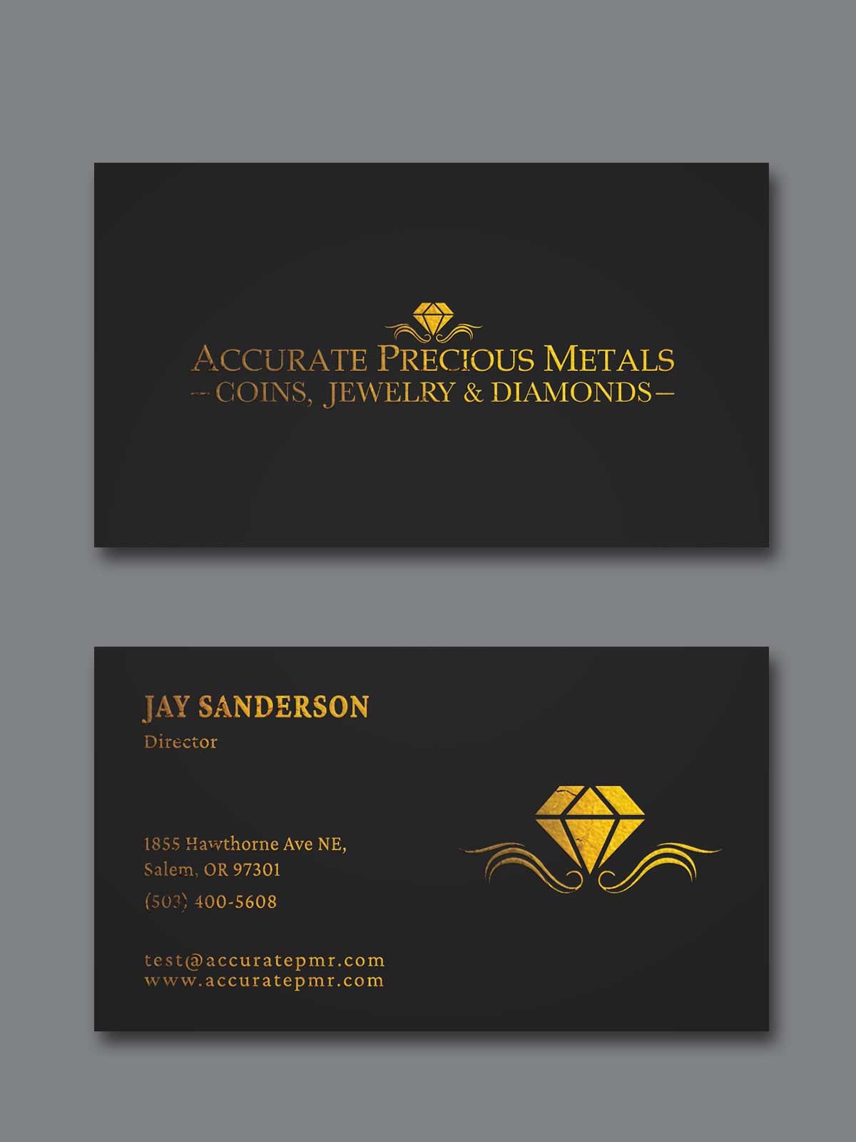 Business Card Design by Creative Moon Design for Accurate Precous Metals Refineries | Design #28496086