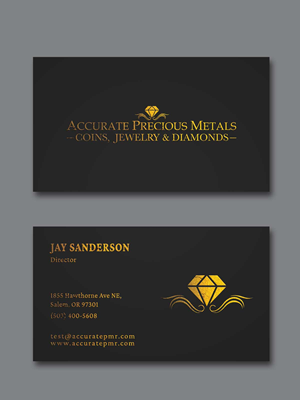 Business Card Design by Creative Moon Design for Accurate Precous Metals Refineries | Design: #28496086