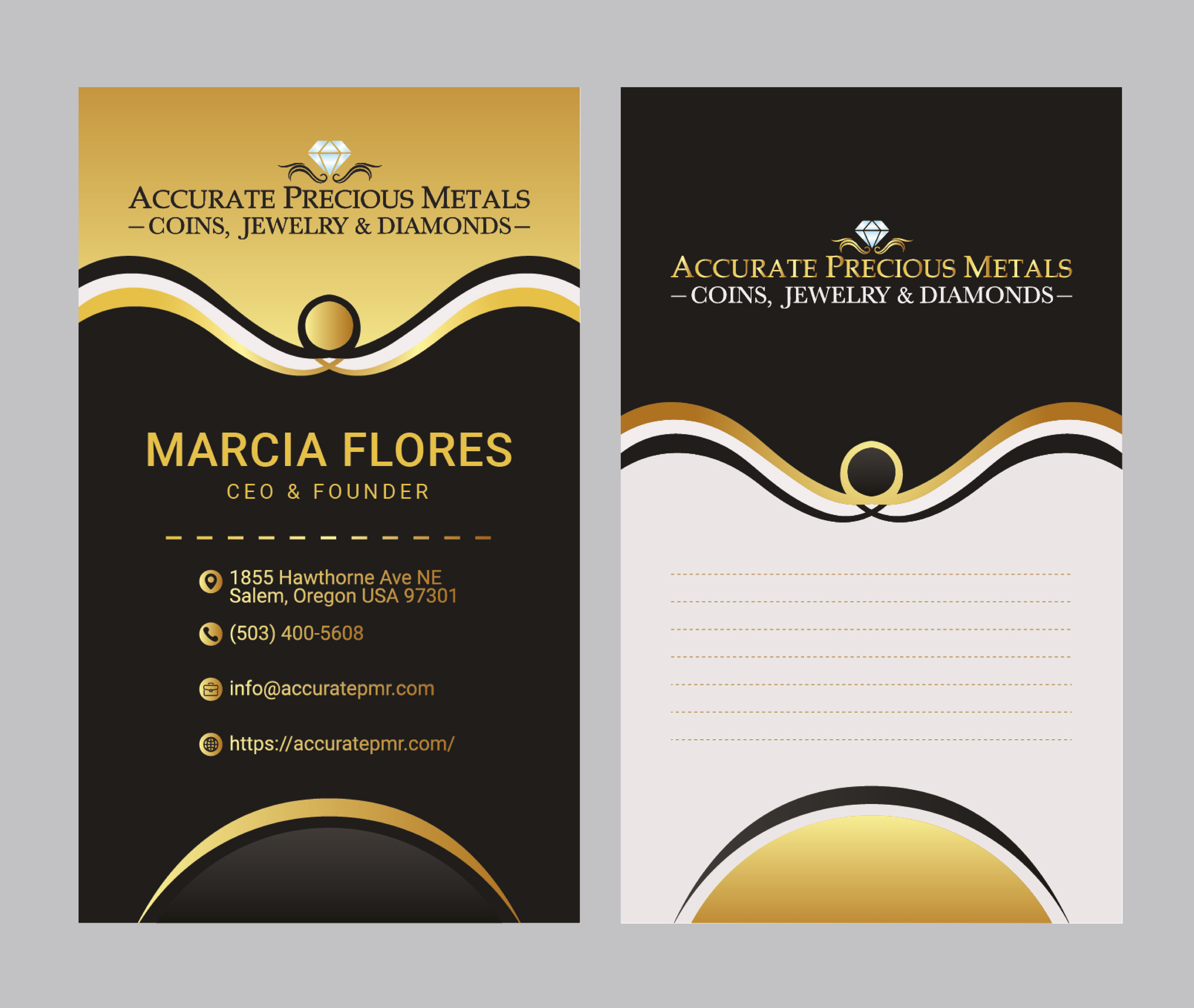 Business Card Design by QuickDesign24 for Accurate Precous Metals Refineries | Design #28486473