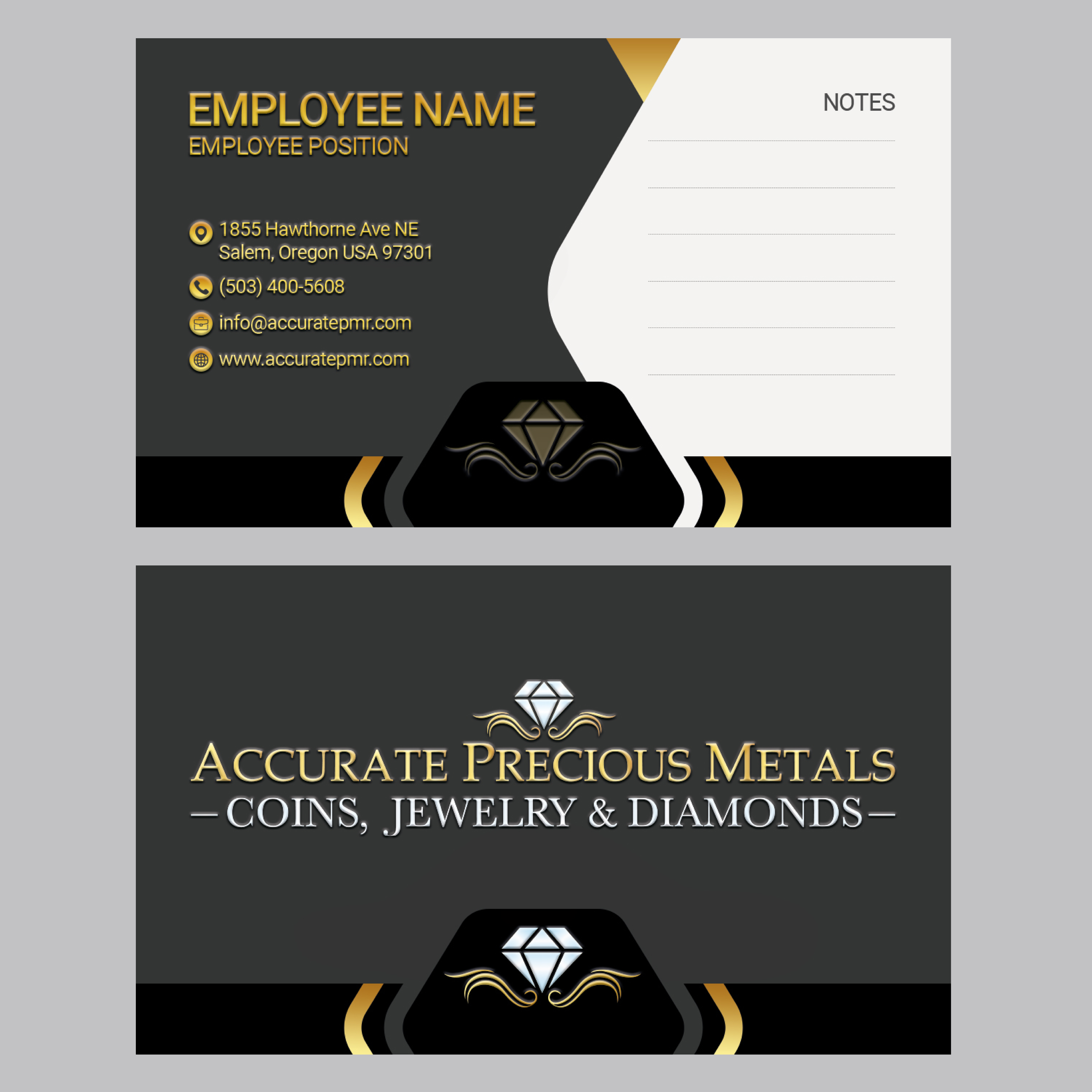 Design de Carte de Visite par QuickDesign24 pour Accurate Precous Metals Refineries | Design #28512282