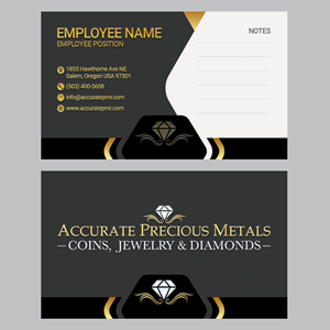 Diseño de Tarjeta de Presentación por QuickDesign24 para Accurate Precous Metals Refineries | Diseño: #28512282