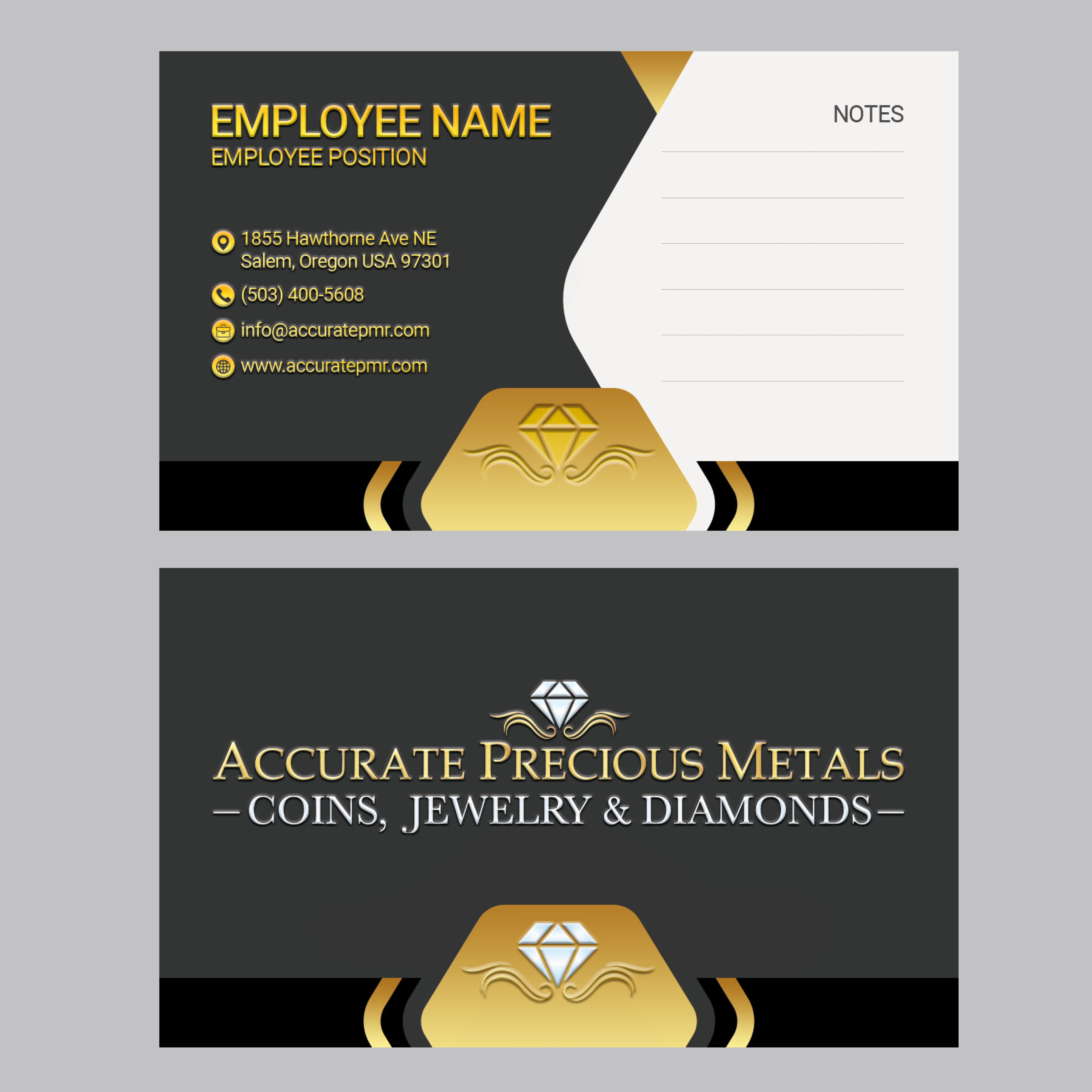 Diseño de Tarjeta de Presentación por QuickDesign24 para Accurate Precous Metals Refineries | Diseño #28513412