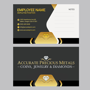 Diseño de Tarjeta de Presentación por QuickDesign24 para Accurate Precous Metals Refineries | Diseño: #28513412