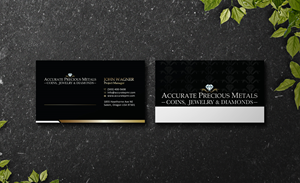 Business Card Design by Verified artistry (Design garden) for Accurate Precous Metals Refineries | Design: #28482721