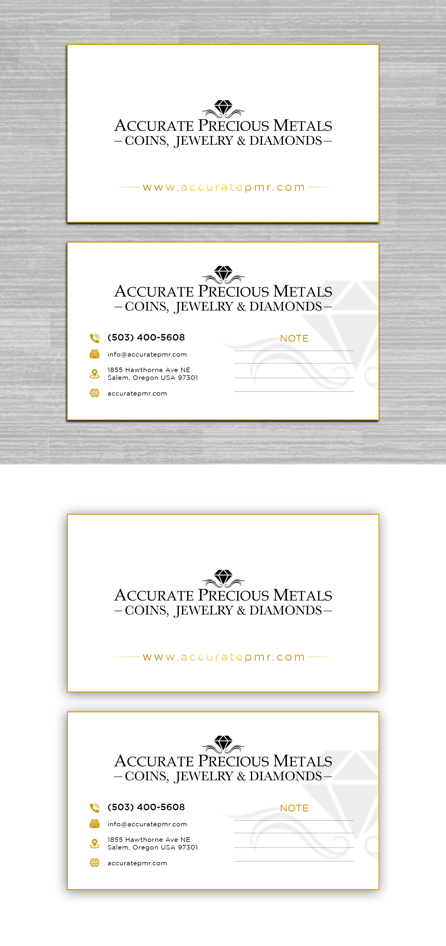 Design de Carte de Visite par debdesign pour Accurate Precous Metals Refineries | Design #28475640