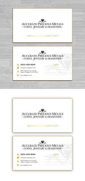 Visitenkarten-Design von debdesign für Accurate Precous Metals Refineries | Design: #28475640