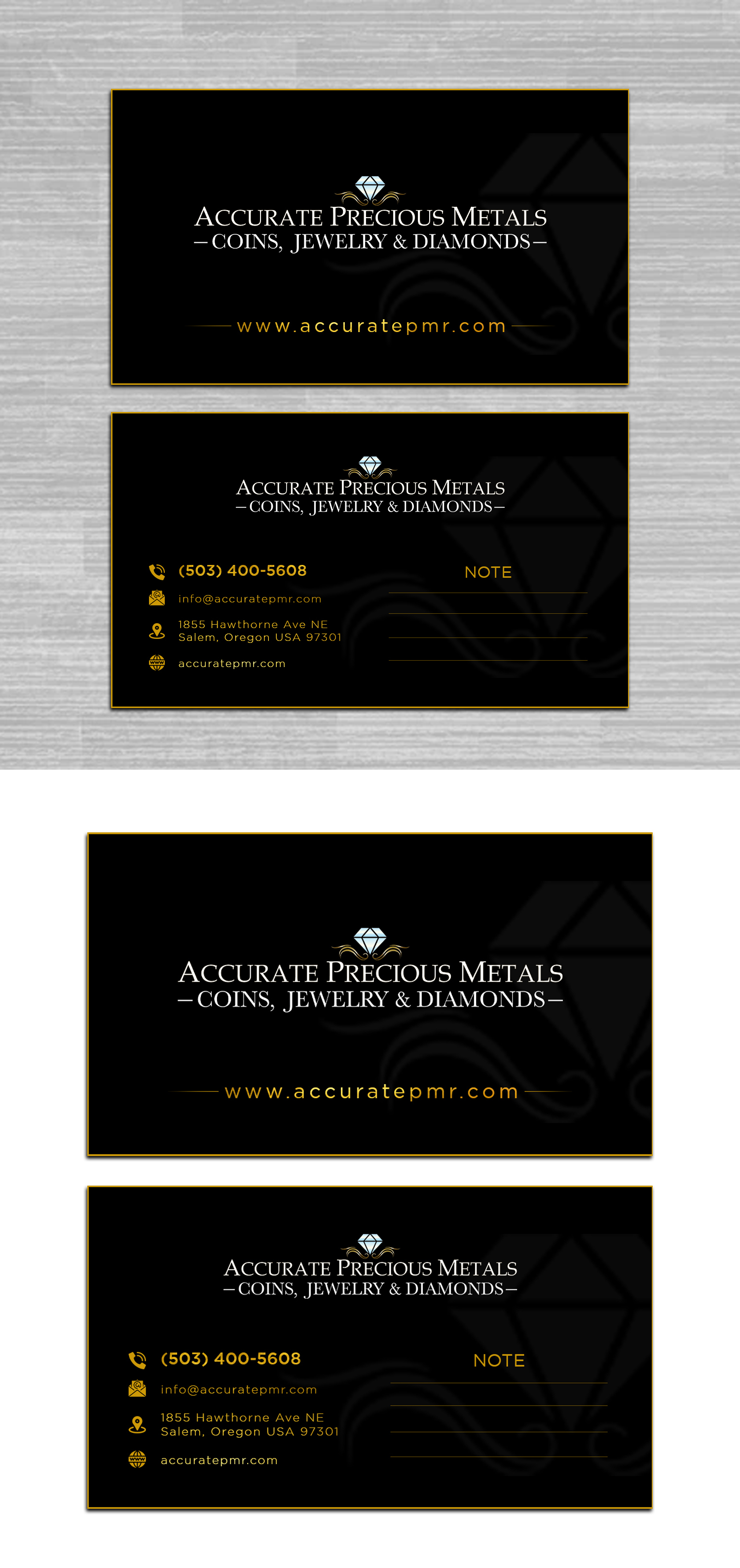 Design de Carte de Visite par debdesign pour Accurate Precous Metals Refineries | Design #28475641