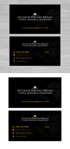 Visitenkarten-Design von debdesign für Accurate Precous Metals Refineries | Design: #28475642