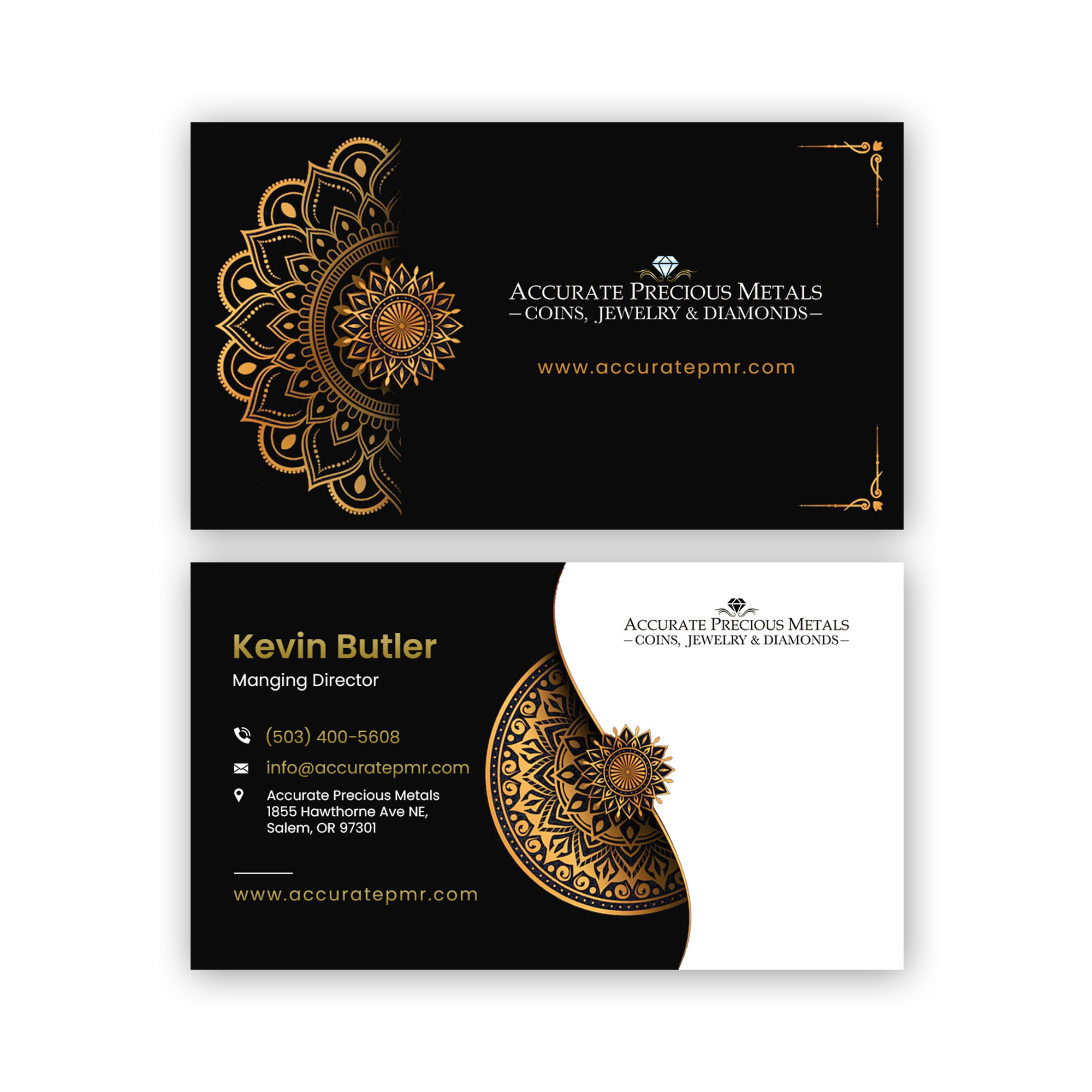 Visitenkarten-Design von debdesign für Accurate Precous Metals Refineries | Design #28476820