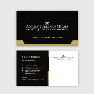 Business Card Design by debdesign for Accurate Precous Metals Refineries | Design: #28486895