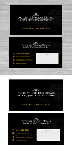 Business Card Design by debdesign for Accurate Precous Metals Refineries | Design: #28486913