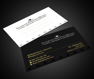 Visitenkarten-Design von Creations Box 2015 für Accurate Precous Metals Refineries | Design: #28477801
