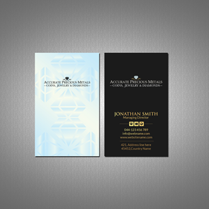 Visitenkarten-Design von Creations Box 2015 für Accurate Precous Metals Refineries | Design: #28477804
