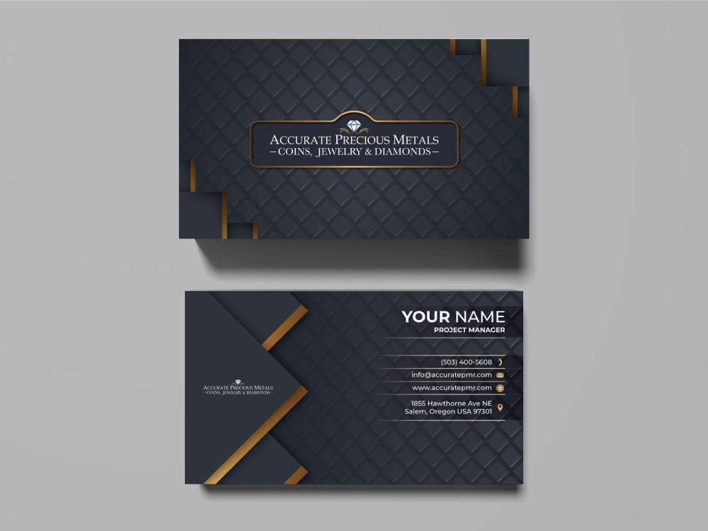 Business Card Design by Owleria for Accurate Precous Metals Refineries | Design #28476292