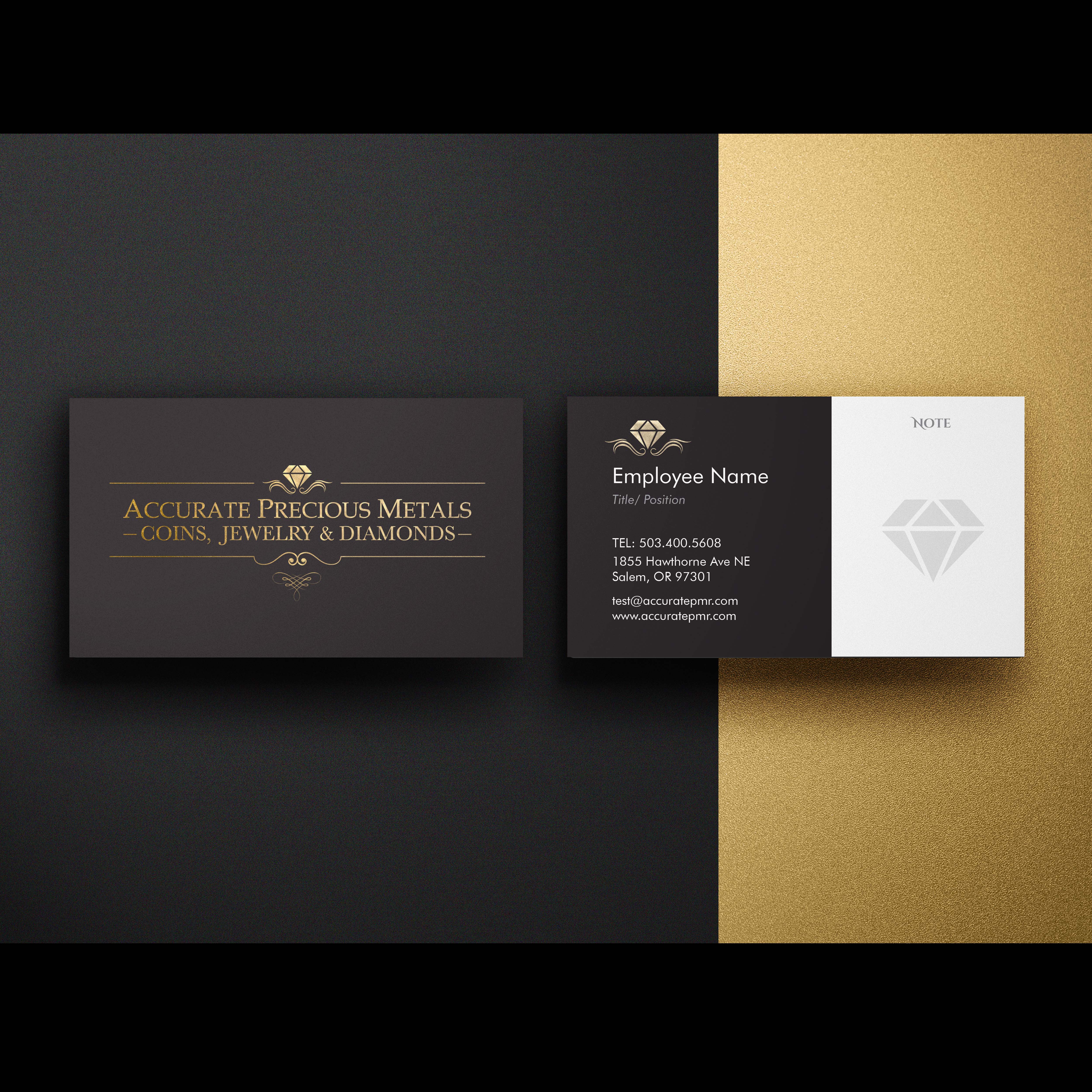 Business Card Design by b06391 for Accurate Precous Metals Refineries | Design #28518642