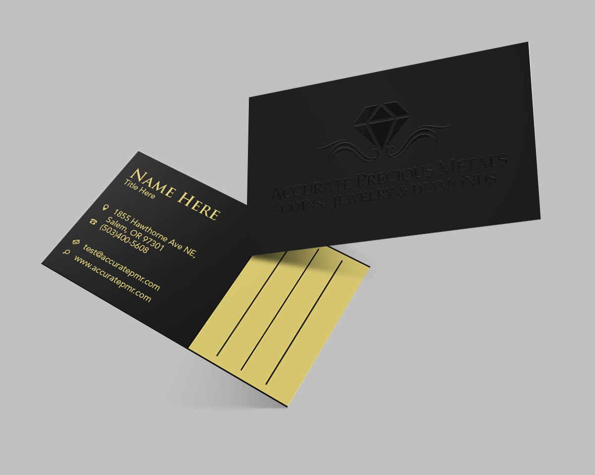 Diseño de Tarjeta de Presentación por Isu-D para Accurate Precous Metals Refineries | Diseño #28508635