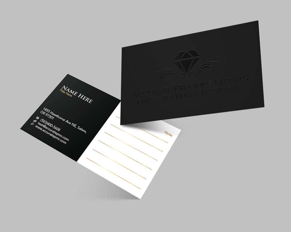 Business Card Design by Isu-D for Accurate Precous Metals Refineries | Design #28508644