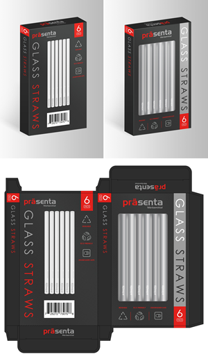 Auffällig moderne Verpackung für Glasstrohhalme | Diseño de Empaque por saurov