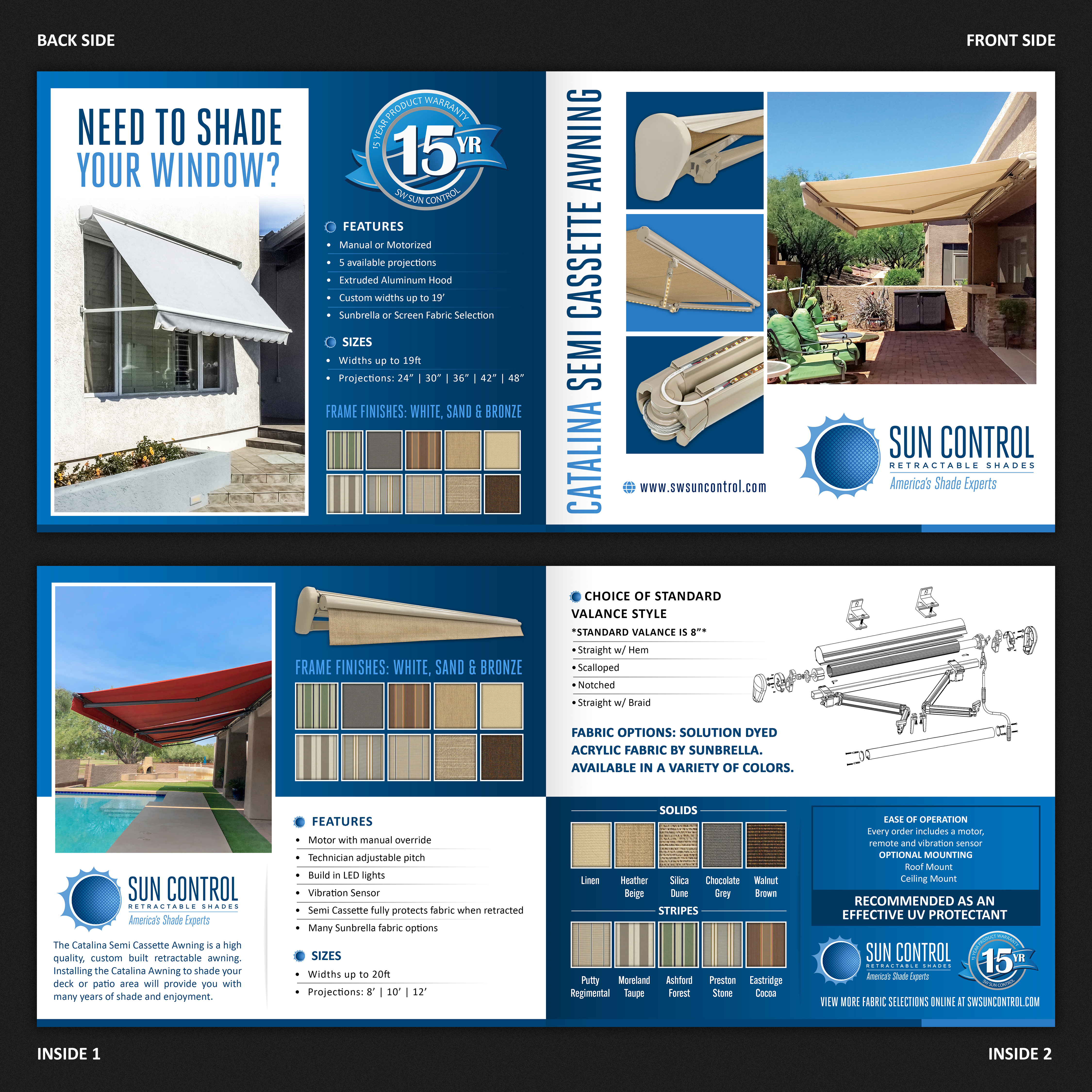 Brochure Design by SAI DESIGNS for Sun Control Retractable Shades | Design #28502074