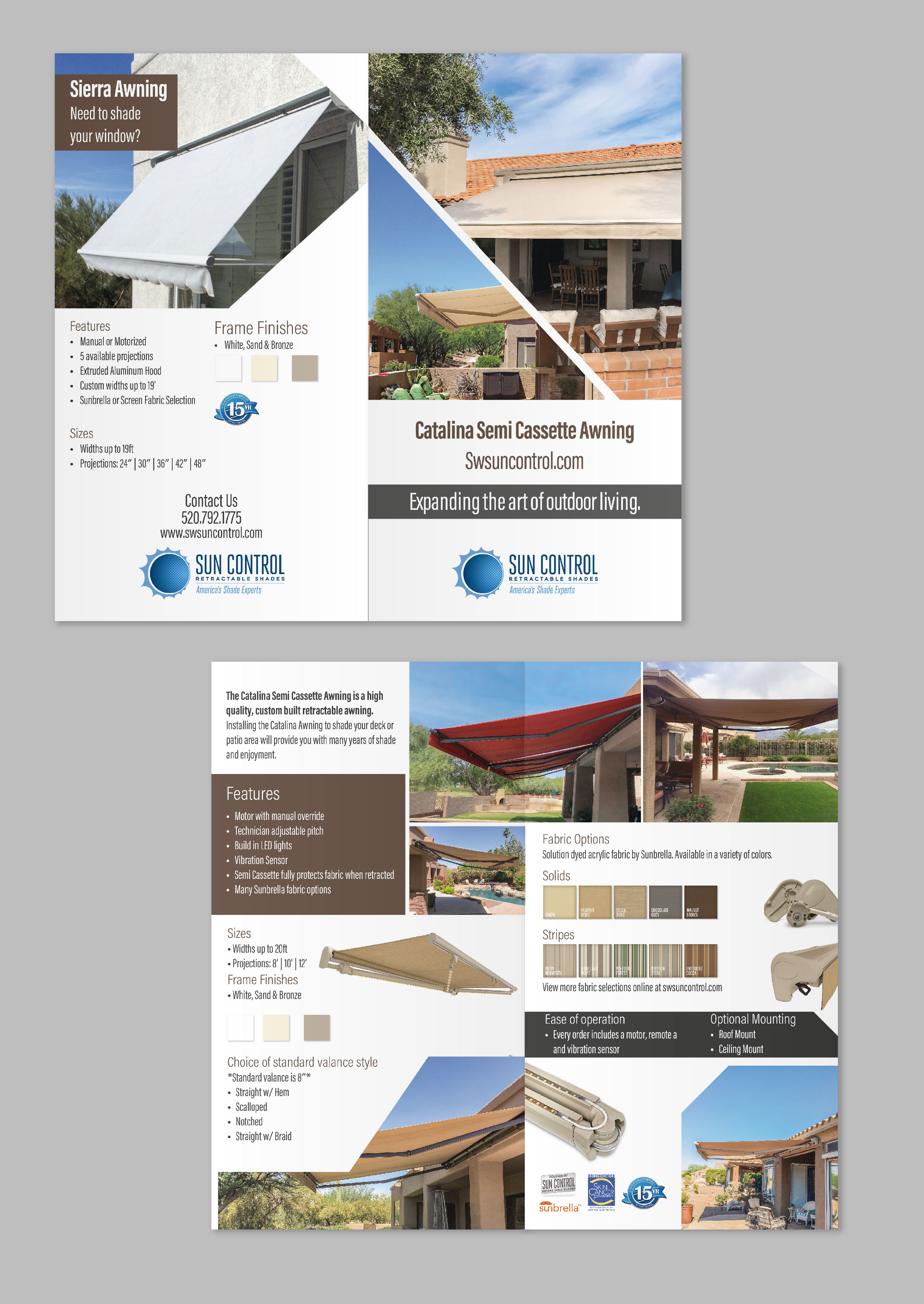 Brochure Design by emoblack989 for Sun Control Retractable Shades | Design #28487664
