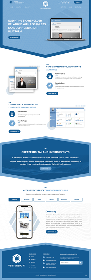 VenturePort - Elevating shareholder relations with a seamless SaaS communication platform | Web Design by pb