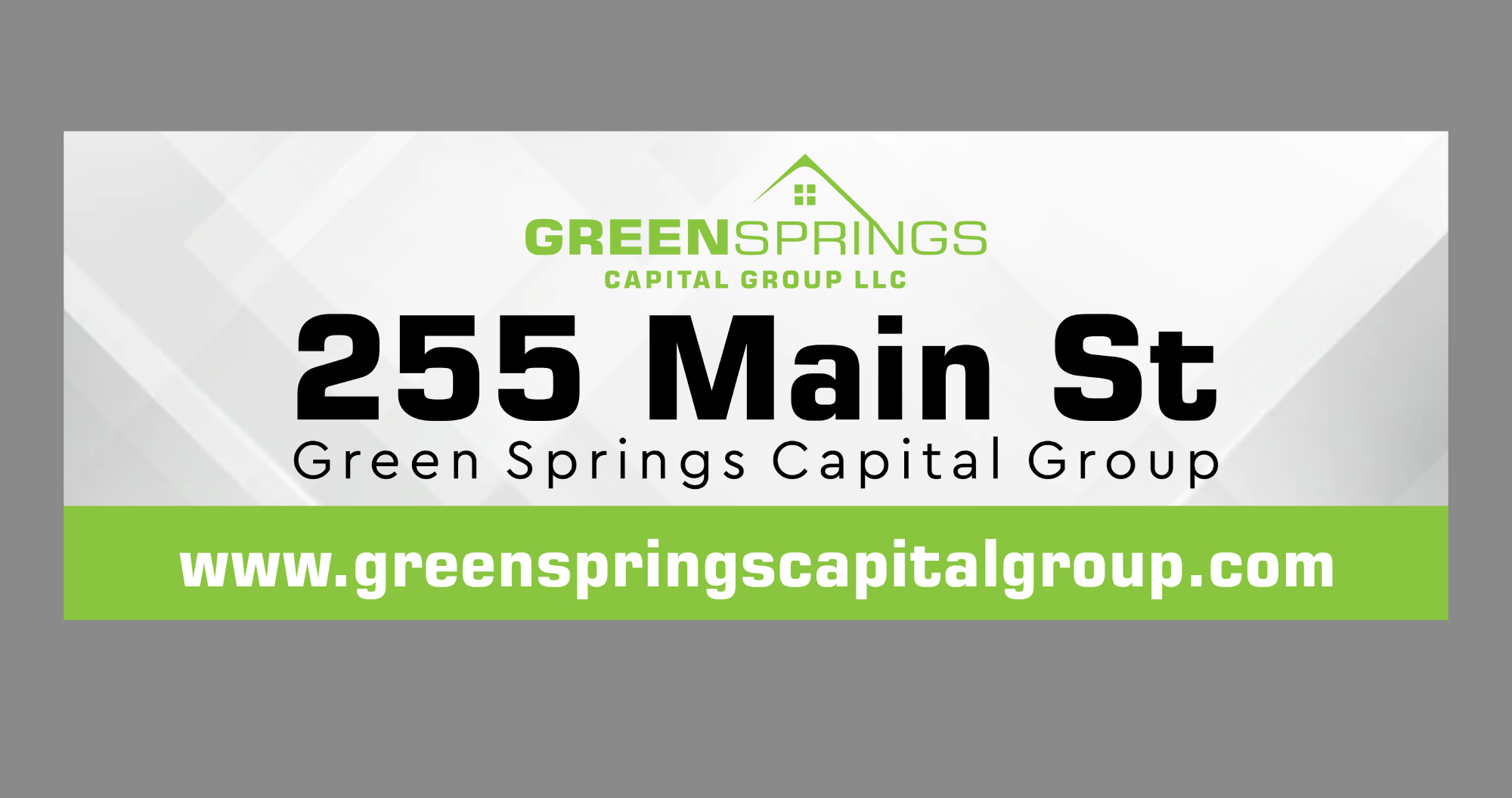 Signage Design by ecorokerz for Green Springs Capital Group LLC | Design #28498798
