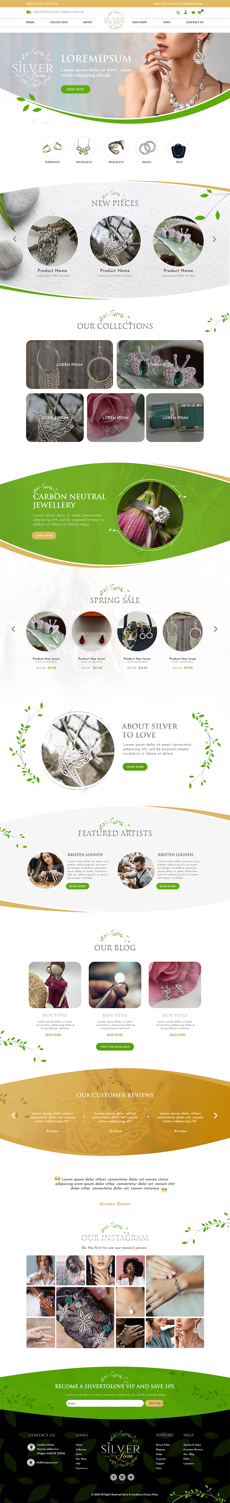 Shopify Design by MAHABA for SilverToLove | Design: #28588752