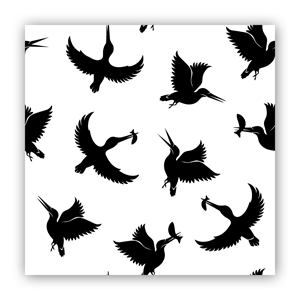 Kingfisher pattern, vector design in black and white. | Design Vectoriel par olpattern