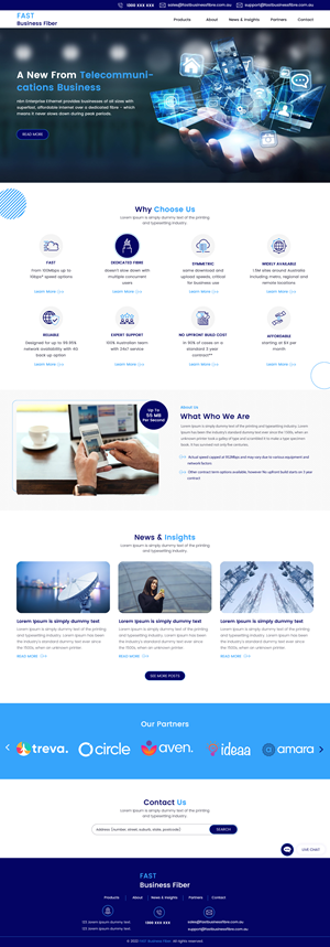 Website for Fast Business Fibre | Web Design par rightway