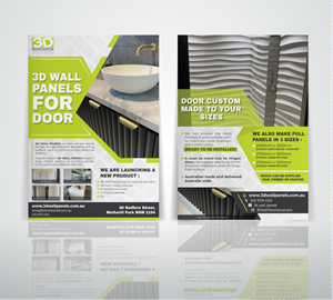 3D Wall Panels DL Flyer for doors | Flyer Design by Owleria