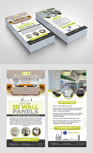 3D Wall Panels DL Flyer for doors | Flyer Design by 123graphics