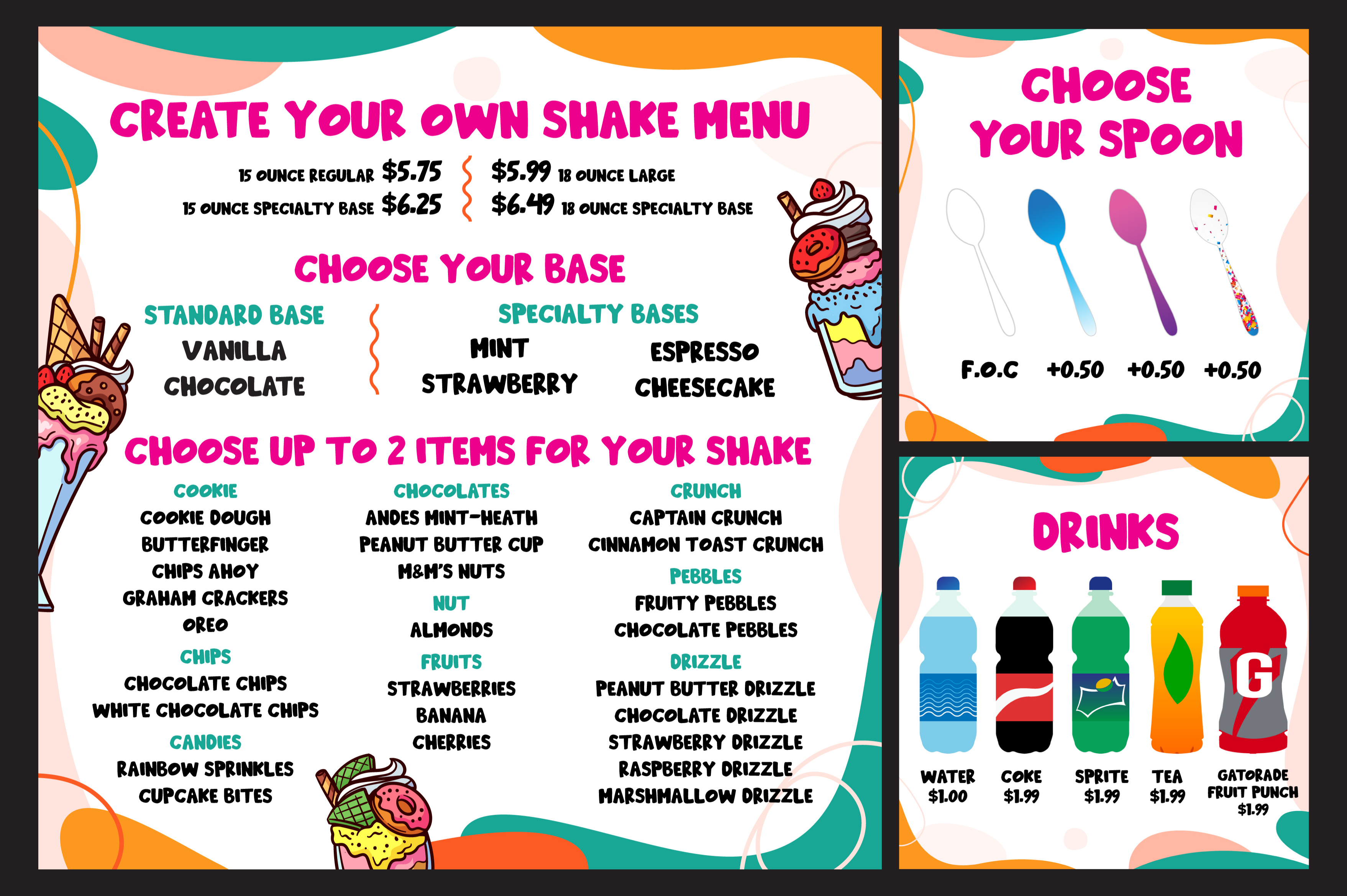 Menu Design by eleven for this project | Design #28535734