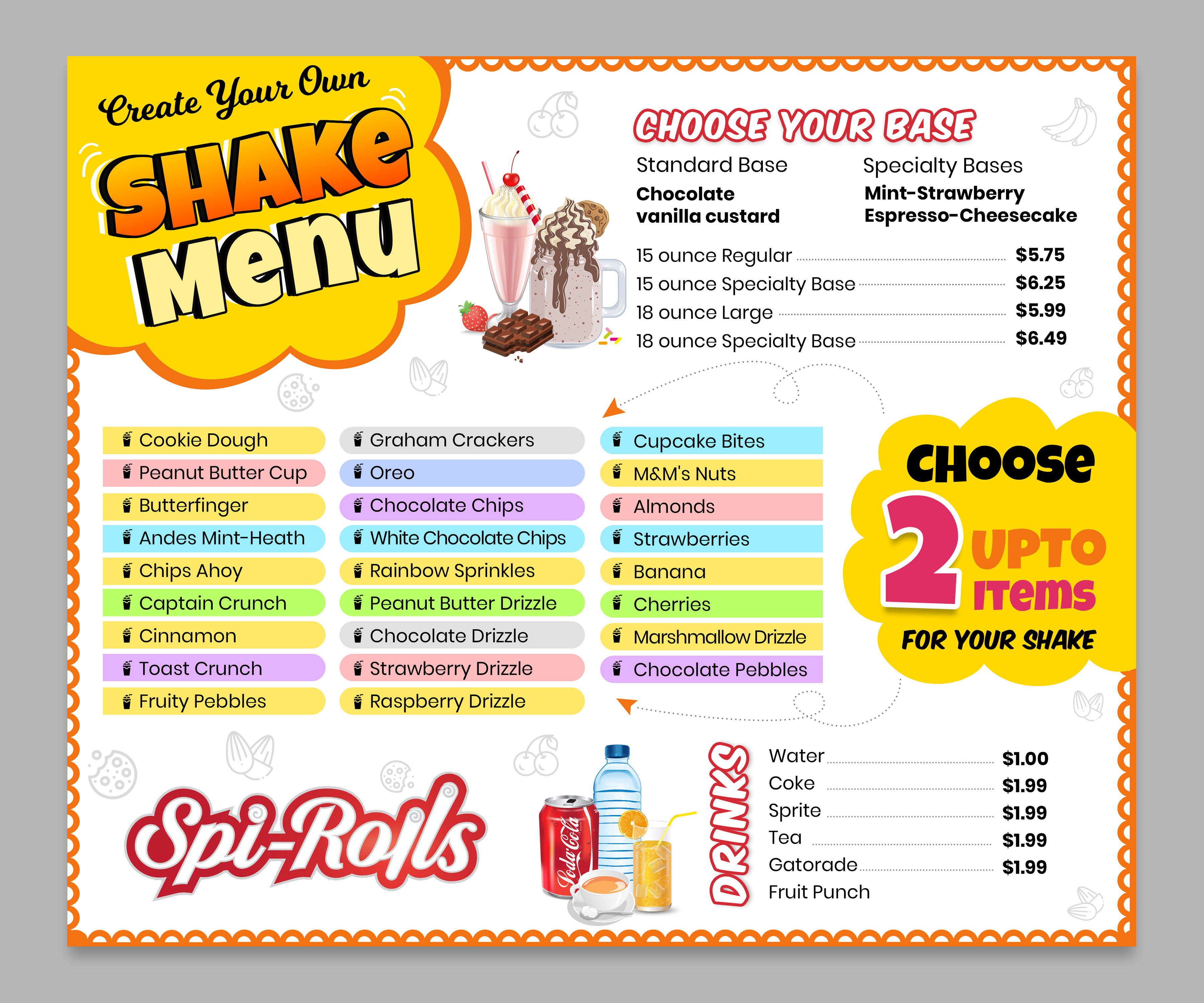 Menu Design by SAI DESIGNS for this project | Design #28540148