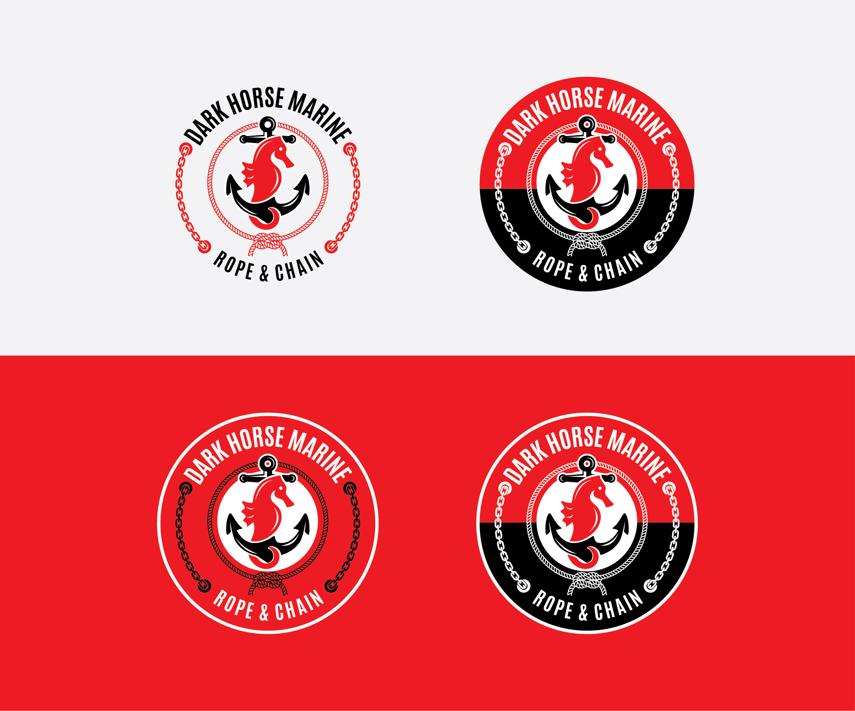 Logo Design by genzo for Dark Horse Marine, LLC | Design #28548498