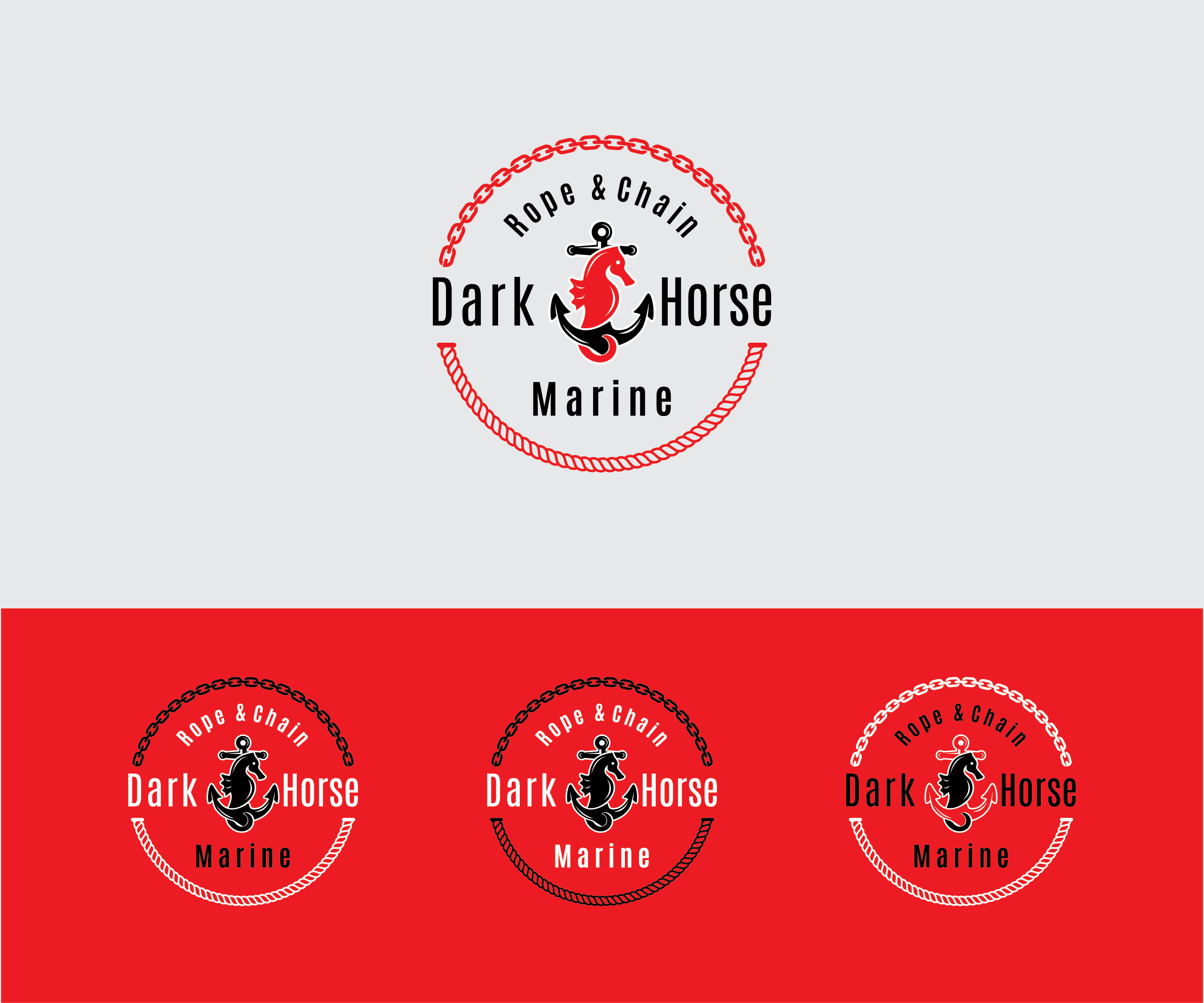 Logo Design by genzo for Dark Horse Marine, LLC | Design #28550211
