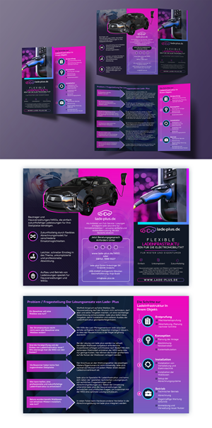 Foldable Flyer Din A4 Charging Infrastructure Real Estate | Diseño de Flyer por ZeneFashions