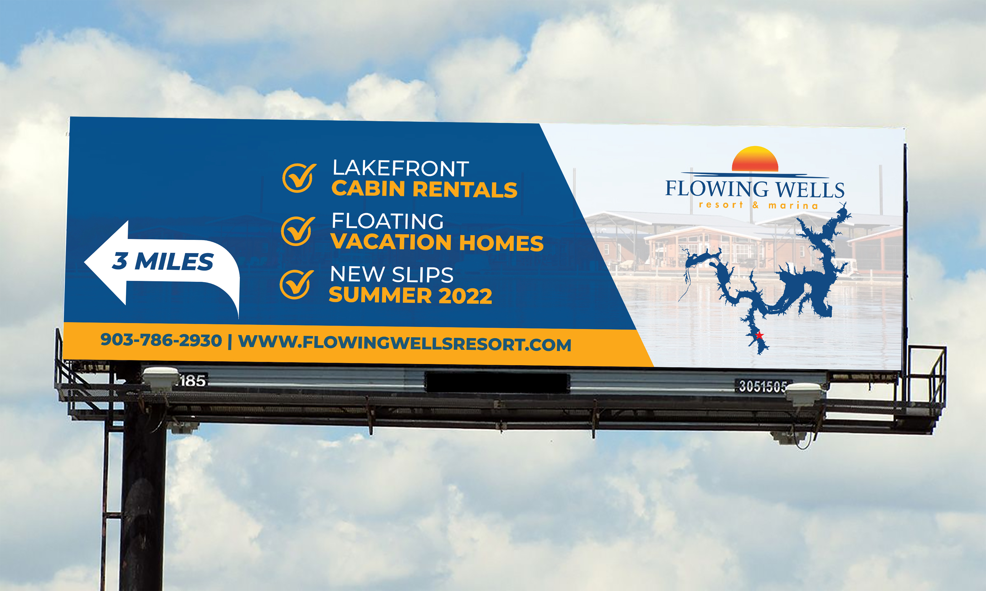 Billboard Design by Deziners Zone for Flowing Wells Resort & Marina | Design #28539311