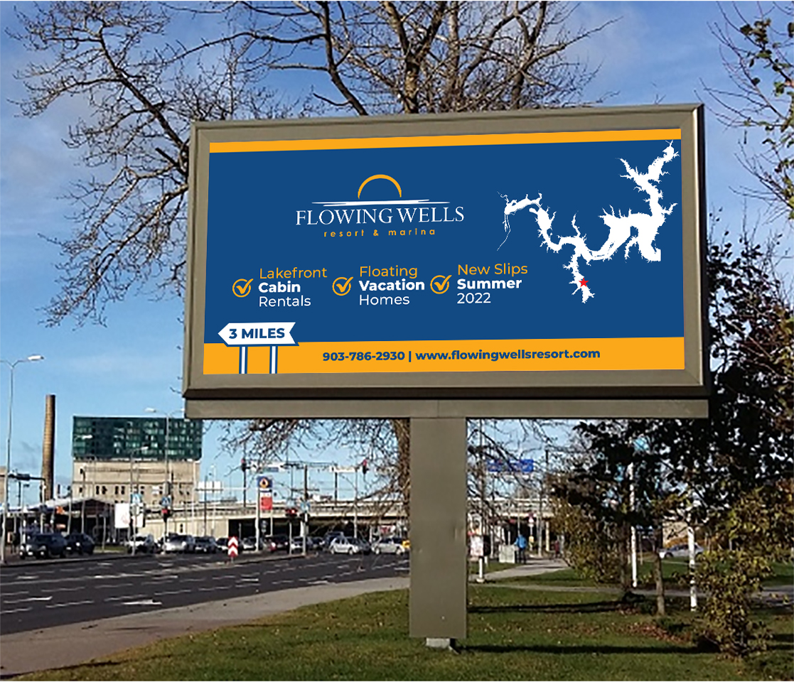 Billboard Design by Deziners Zone for Flowing Wells Resort & Marina | Design #28544170