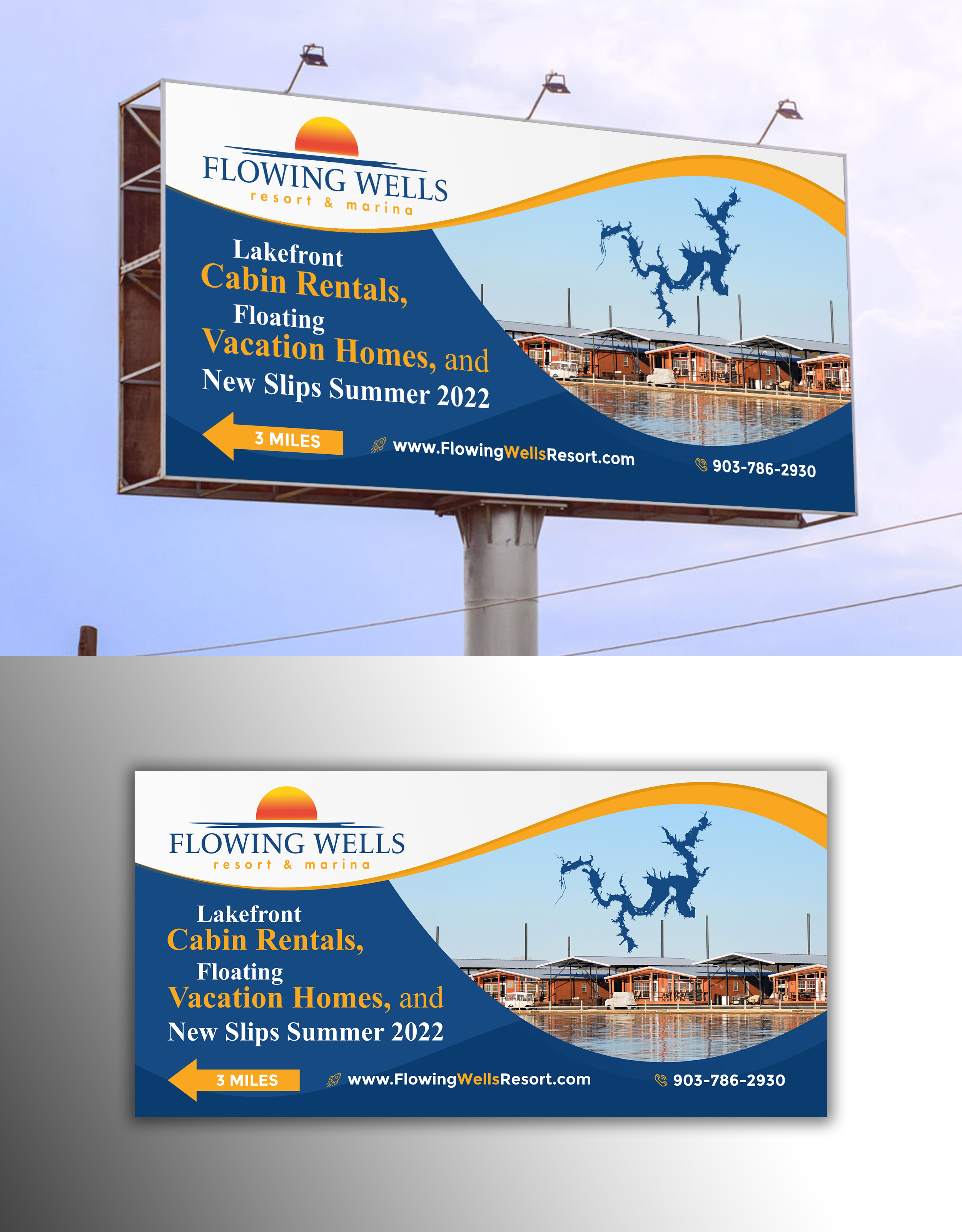 Billboard Design by OwnDesign for Flowing Wells Resort & Marina | Design #28535882
