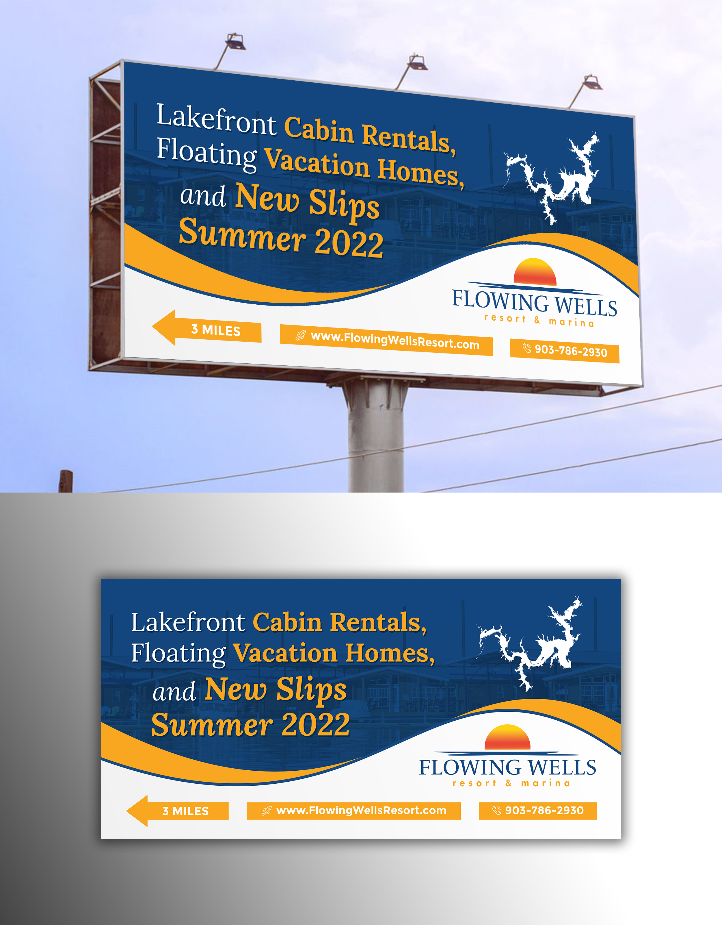 Billboard Design by OwnDesign for Flowing Wells Resort & Marina | Design #28535964