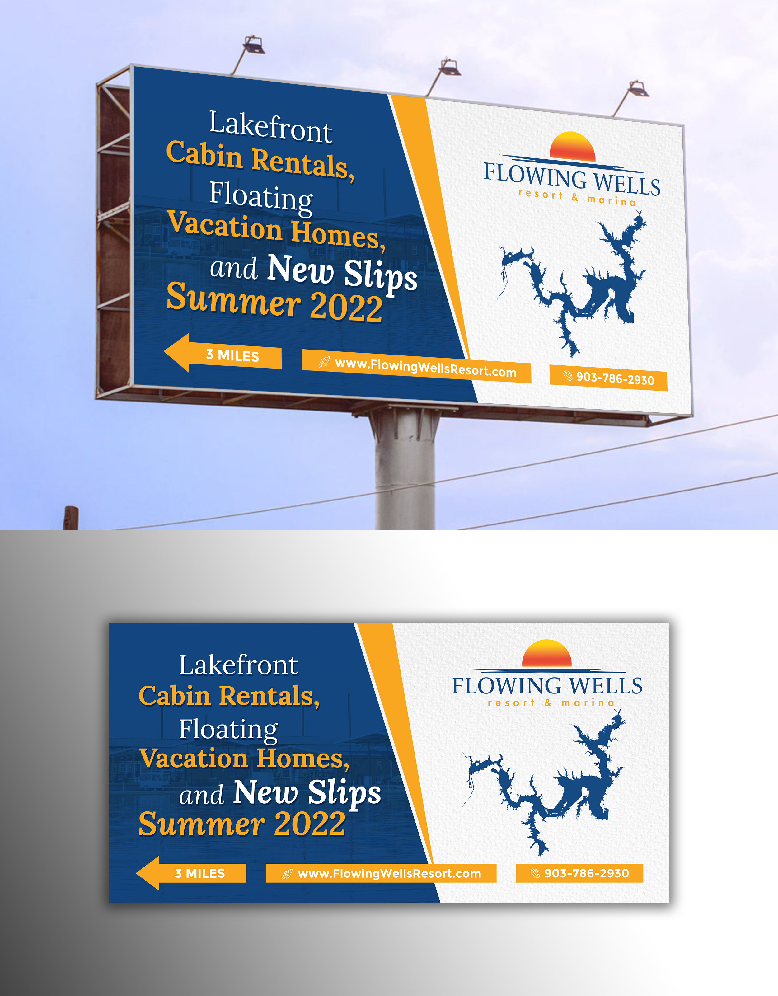 Werbetafel-Design von OwnDesign für Flowing Wells Resort & Marina | Design #28536105