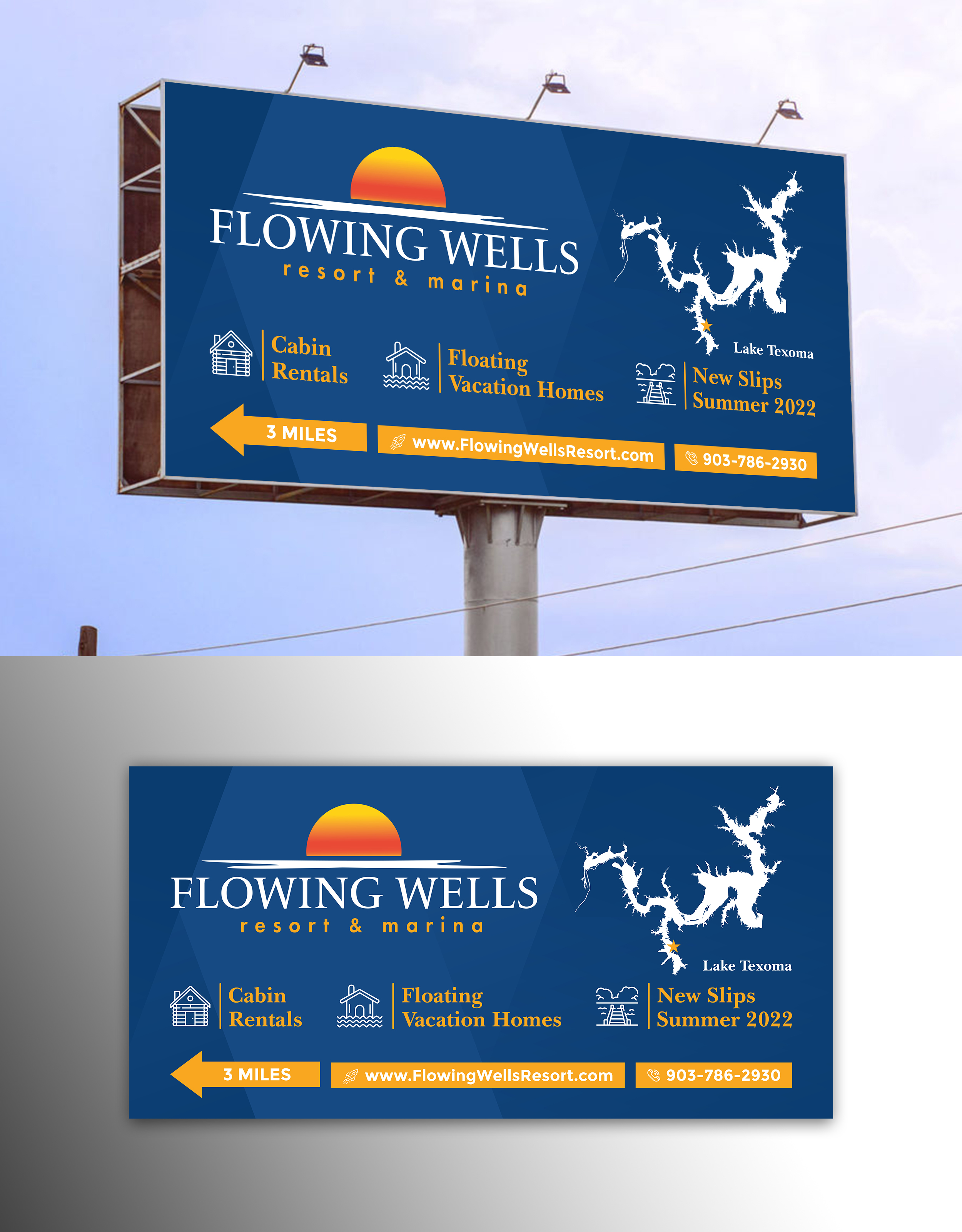 Billboard Design by OwnDesign for Flowing Wells Resort & Marina | Design #28540094