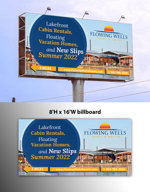 Billboard Design by OwnDesign for Flowing Wells Resort & Marina | Design: #28546466