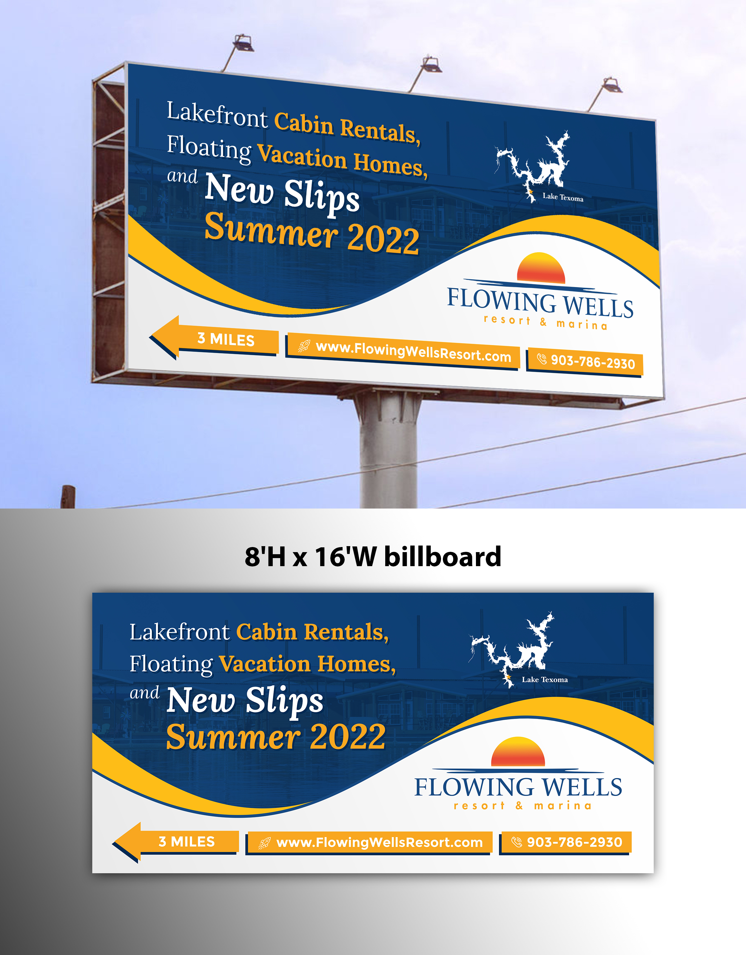 Diseño de Cartelera por OwnDesign para Flowing Wells Resort & Marina | Diseño #28546546