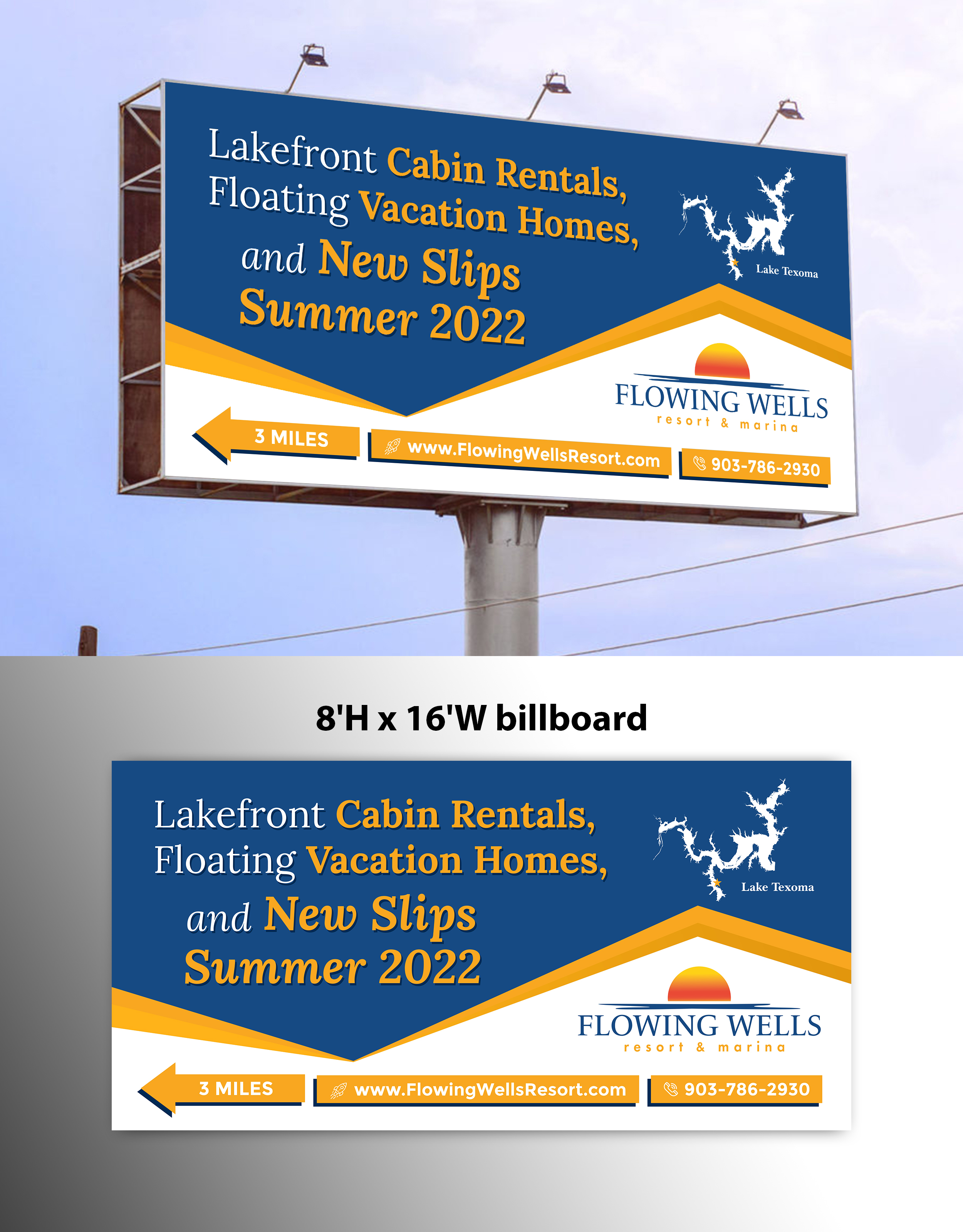Billboard Design by OwnDesign for Flowing Wells Resort & Marina | Design #28557334