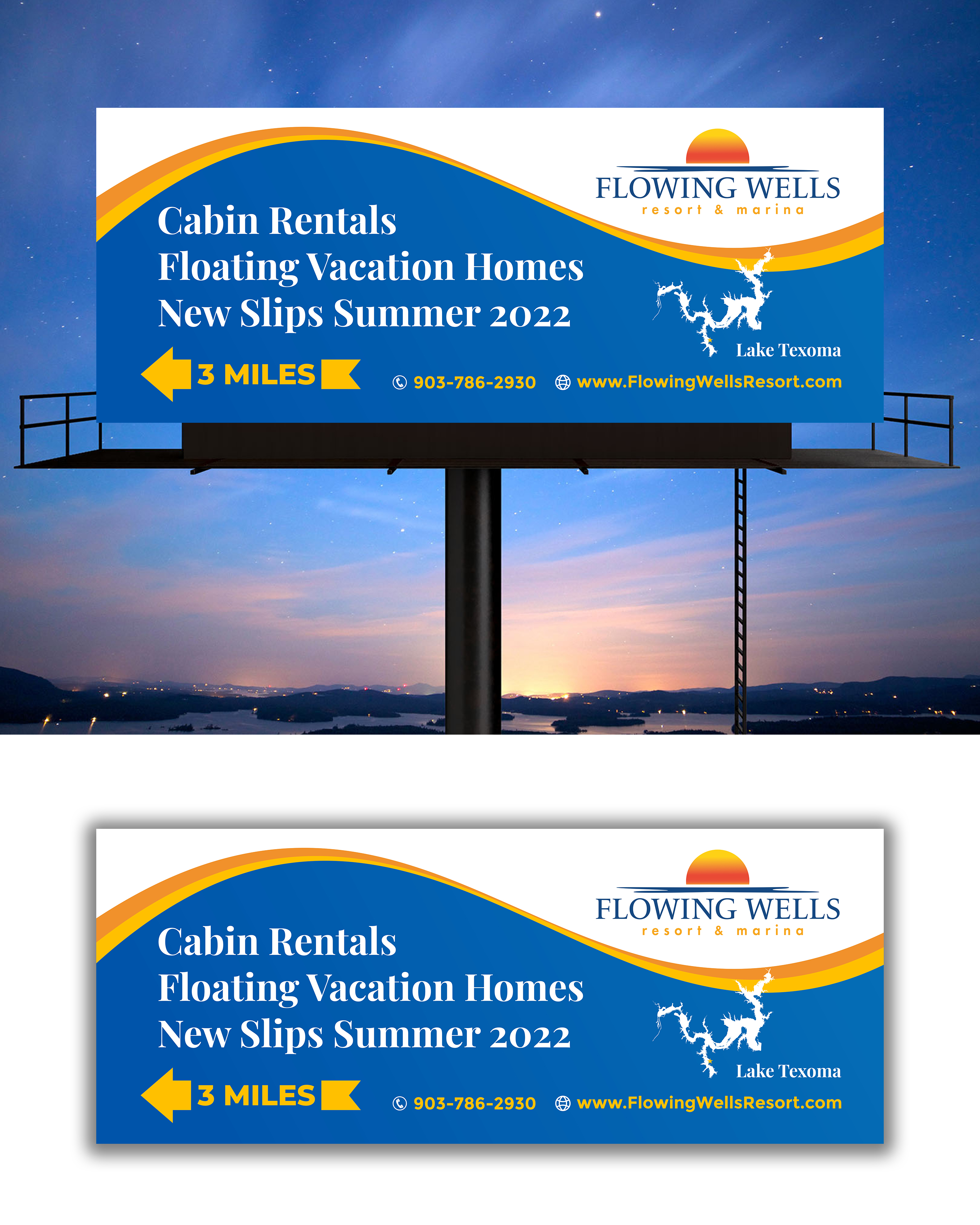 Billboard Design by ecorokerz for Flowing Wells Resort & Marina | Design #28538840