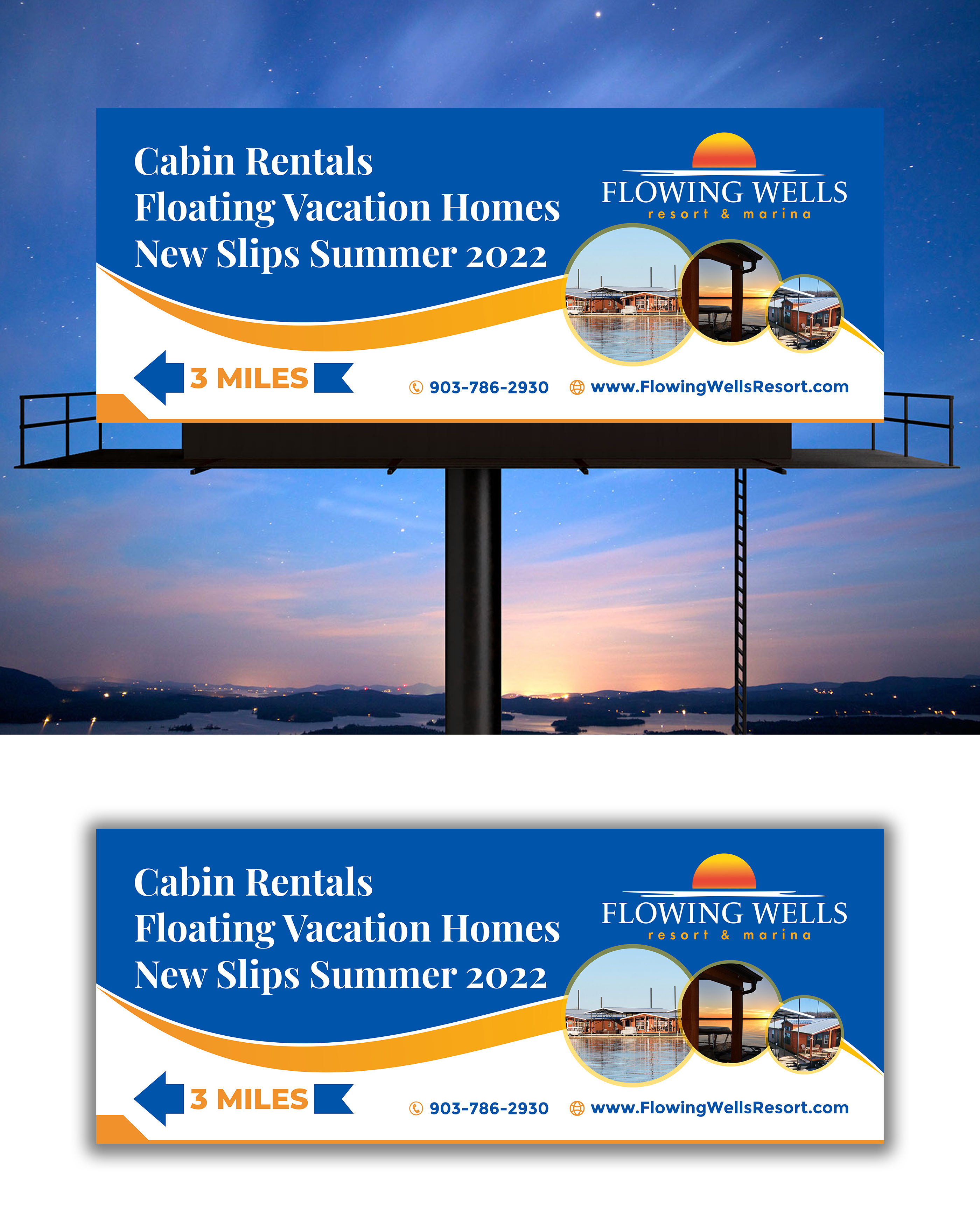 Billboard Design by ecorokerz for Flowing Wells Resort & Marina | Design #28538841